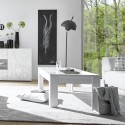 Witte Glanzende Salontafel 65x122cm Reef Prisma Keuze