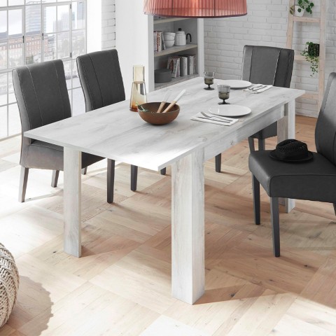 Uitschuifbare eettafel van hout 90x137-185cm hoogglans wit Vigo Urbino Aanbieding