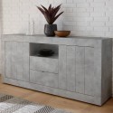 Moderne woonkamer dressoir 2 deuren 2 lades grijs beton Urbino Ct L Aanbieding