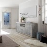 Moderne woonkamer dressoir 2 deuren 2 lades grijs beton Urbino Ct L Korting