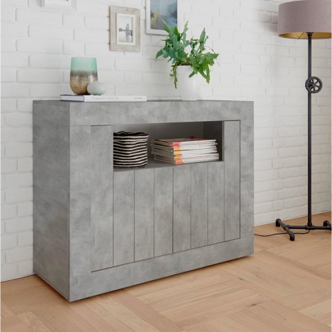 Moderne dressoir kast woonkamer met 2 deuren in beton grijs Minus Ct Urbino Aanbieding