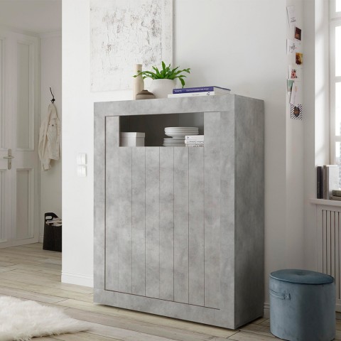 Hoge salonkast 2-deurs modern beton Sior Ct Urbino Aanbieding