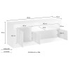 Moderne betonlook TV-kast woonkamer met 3 deuren 138cm Jaor Ct Urbino Kortingen