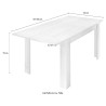 Moderne eettafel 90x137-185cm uitschuifbaar beton Fold Urbino Afmetingen