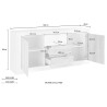 Moderne zwarte Urbino Ox L dressoir voor woonkamer met 2 deuren en 2 lades Kortingen