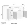 Moderne zwarte buffetkast met 3 deuren Urbino Ox M voor woonkamer Korting