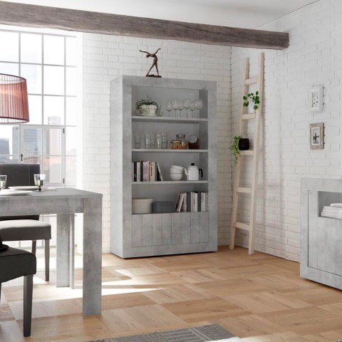 Opbergkast woonkamer kantoor 2 deuren 3 planken beton Wally Ct Aanbieding