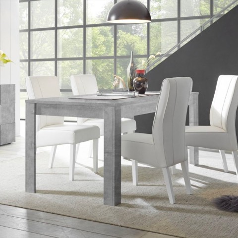 Eettafel 180x90cm modern betoneffect verlengbaar Icaro Urbino Aanbieding