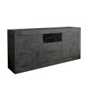 Moderne zwarte Urbino Ox L dressoir voor woonkamer met 2 deuren en 2 lades Aanbod