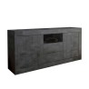 Moderne zwarte Urbino Ox L dressoir voor woonkamer met 2 deuren en 2 lades Aanbod