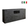Moderne zwarte Urbino Ox L dressoir voor woonkamer met 2 deuren en 2 lades Verkoop