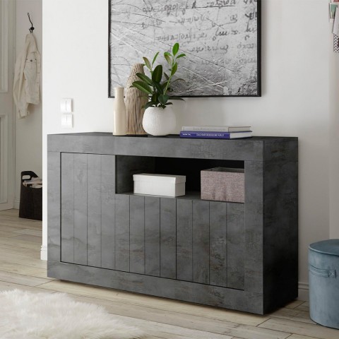 Moderne zwarte buffetkast met 3 deuren Urbino Ox M voor woonkamer Aanbieding