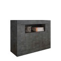 Moderne zwarte dressoir voor de woonkamer met 2 deuren 110cm Minus Ox Urbino Aanbod