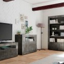 Moderne zwarte dressoir voor de woonkamer met 2 deuren 110cm Minus Ox Urbino Korting