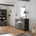 Moderne zwarte dressoir voor de woonkamer met 2 deuren 110cm Minus Ox Urbino Kortingen