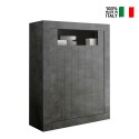 Moderne zwarte kast met 2 deuren, 144 cm hoog, woonkamer Sior Ox Urbino Verkoop