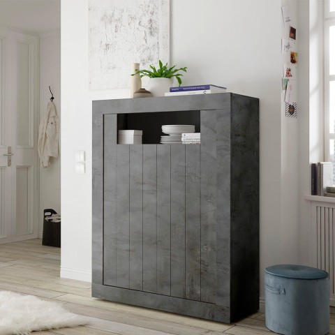 Moderne zwarte kast met 2 deuren, 144 cm hoog, woonkamer Sior Ox Urbino Aanbieding