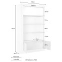 Moderne zwarte wandkast voor woonkamer met 3 planken en 2 deuren Wally Ox Kortingen