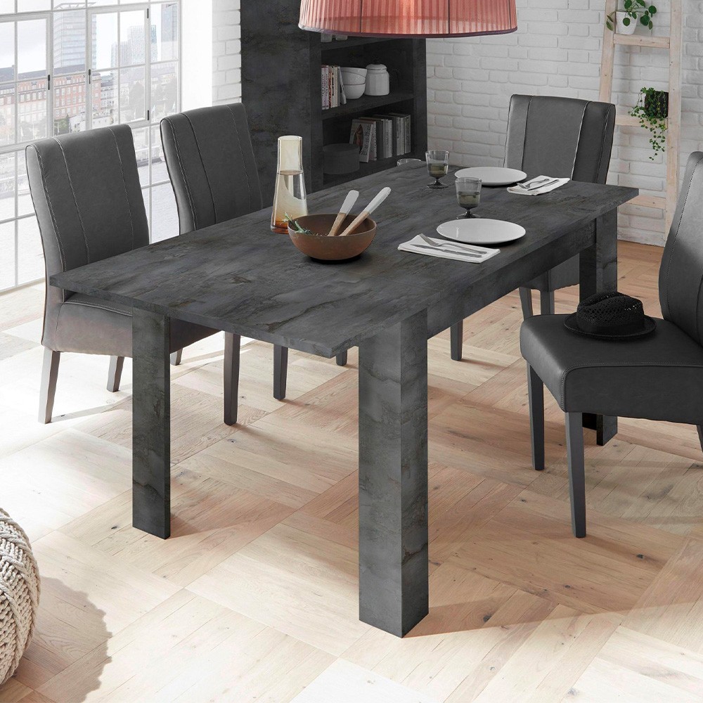Moderne design verlengtafel 90x137-185cm hout zwart Diogo Urbino