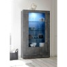 Moderne zwarte vitrinekast voor woonkamer 110x191 cm met 2 glazen deuren Dern Ox Korting