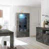 Moderne zwarte vitrinekast voor woonkamer 110x191 cm met 2 glazen deuren Dern Ox Aanbieding