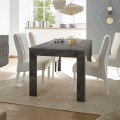 Uitschuifbare eettafel in modern zwart hout 180x90cm Log Urbino Aanbieding