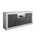 Moderne buffetkast 2 deuren 2 lades wit glanzend zwart Doppel LBX Aanbod