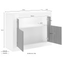 Modern dressoir 2 deuren 110cm glanzend wit cement Minus BC Keuze