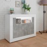 Moderne opbergkast 2 deuren 110 cm hoogglans wit beton Minus BC Korting
