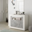 Moderne opbergkast 2 deuren 110 cm hoogglans wit beton Minus BC Kortingen