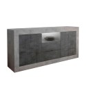Moderne woonkamer dressoir zwart beton 2 deuren 2 laden Doppel LCX Aanbod