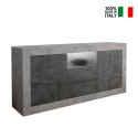 Moderne woonkamer dressoir zwart beton 2 deuren 2 laden Doppel LCX Verkoop