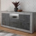 Moderne woonkamer dressoir zwart beton 2 deuren 2 laden Doppel LCX Aanbieding