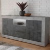 Moderne woonkamer dressoir zwart beton 2 deuren 2 laden Doppel LCX Aanbieding