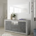 Moderne woonkamer dressoir zwart beton 2 deuren 2 laden Doppel LCX Korting