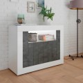 Moderne design dressoir wit glanzend zwart 2 deuren 110cm Minus BX Aanbieding