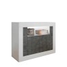 Moderne design dressoir wit glanzend zwart 2 deuren 110cm Minus BX Aanbod