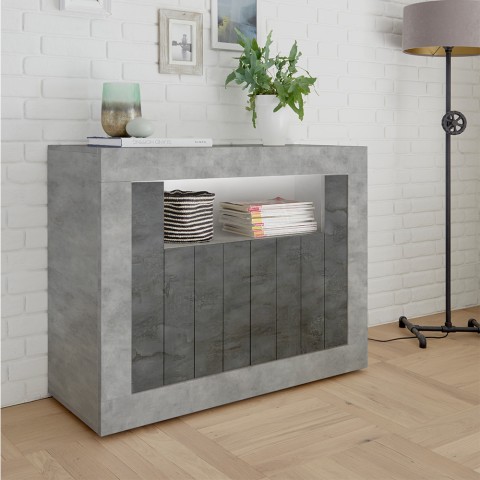 Moderne dressoir 110cm woonkamer zwart oxide beton 2 deurtjes Minus CX Aanbieding