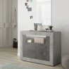 Moderne dressoir 110cm woonkamer zwart oxide beton 2 deurtjes Minus CX Korting