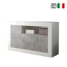 Dressoir buffet woonkamer 3 deuren 138cm glanzend wit cement Doppel MBC Verkoop