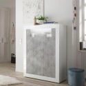 Woonkamer dressoir 144cm hoog glanzend wit modern beton Sior BC Korting