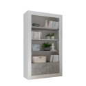 Glanzend witte cement woonkamer boekenkast 3 planken 2 deuren Wally BC Aanbod