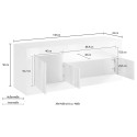 Modern design TV meubel 138cm 3 deuren glanzend wit zwart Jaor BX Kortingen