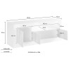 Modern design TV meubel 138cm 3 deuren glanzend wit zwart Jaor BX Kortingen