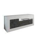 Modern design TV meubel 138cm 3 deuren glanzend wit zwart Jaor BX Aanbod