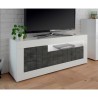Modern design TV meubel 138cm 3 deuren glanzend wit zwart Jaor BX Korting