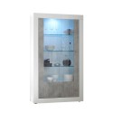 Moderne woonkamer vitrine glanzend wit cement 2 deuren Dern BC Aanbod