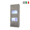 Moderne houten vitrinekast woonkamer 61x162cm Nina Pc Basic Verkoop
