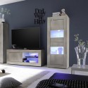Moderne houten vitrinekast woonkamer 61x162cm Nina Pc Basic Aanbieding