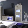 Moderne houten vitrinekast woonkamer 61x162cm Nina Pc Basic Aanbieding